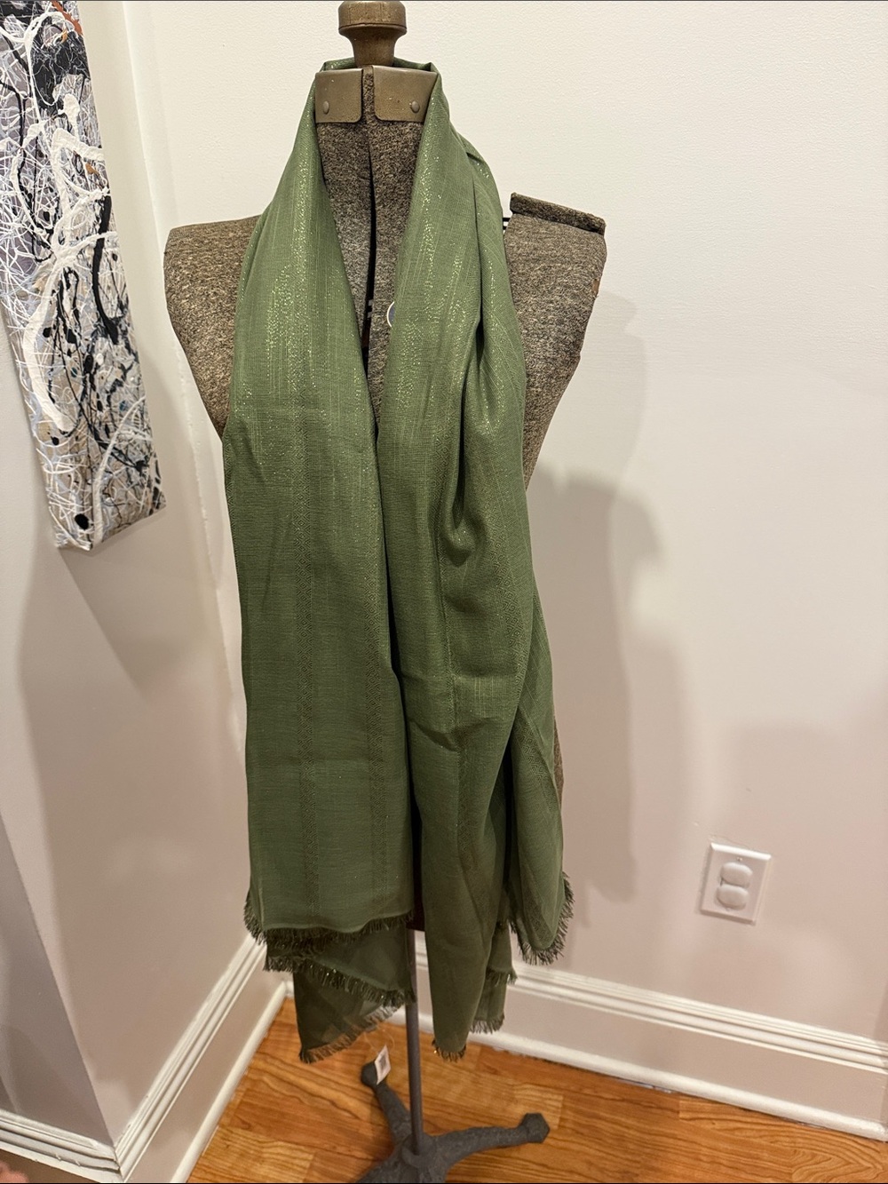 Banana Republic Olive Green Lightweight Decorative Scarf